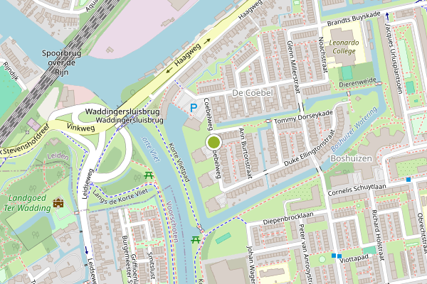 Ambulance-melding op Coebelweg, Leiden op 24 juli, kaart-overzicht