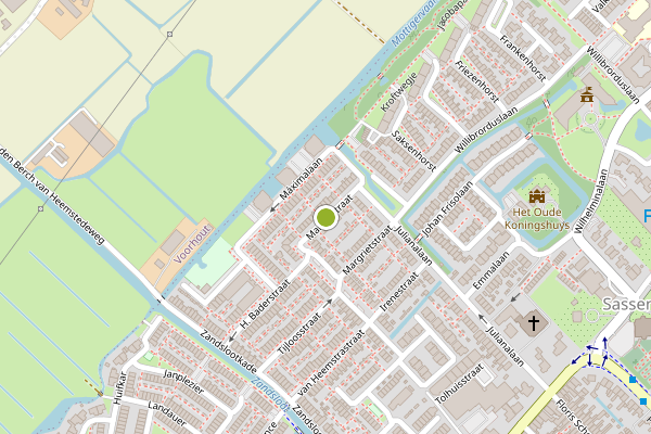 Ambulance-melding op Marijkestraat, Sassenheim op 24 juli, kaart-overzicht