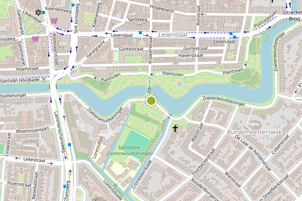 Ambulance-melding op Zoeterwoudsesingel, Leiden op 24 juli, kaart-overzicht