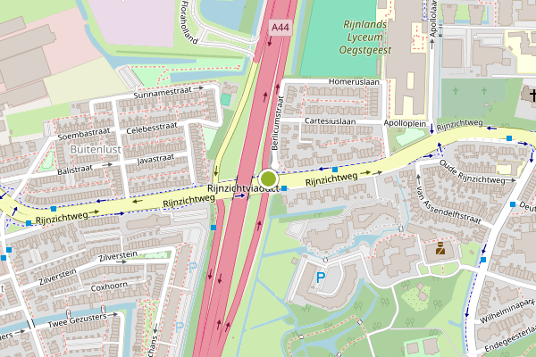 Ambulance-melding op Rijnzichtweg, Oegstgeest op 24 juli, kaart-overzicht