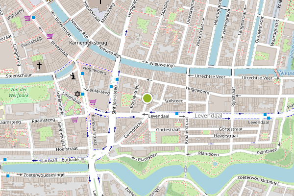 Ambulance-melding op Nieuwebrugsteeg, Leiden op 24 juli, kaart-overzicht