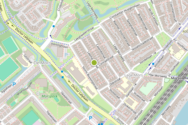 Ambulance-melding op Leemansstraat, Leiden op 24 juli, kaart-overzicht