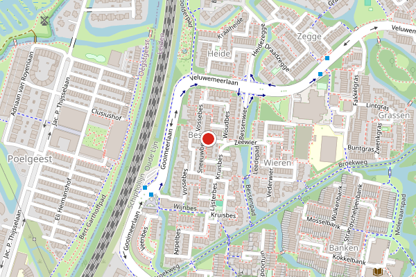 Brandweer-melding op Hulstbes, Leiden op 25 juli, kaart-overzicht