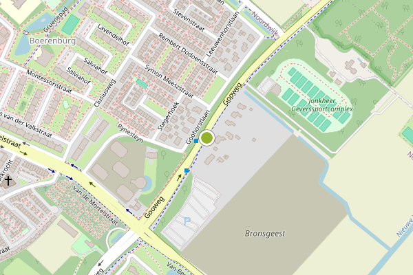 Ambulance-melding op Gooweg, Noordwijk op 25 juli, kaart-overzicht