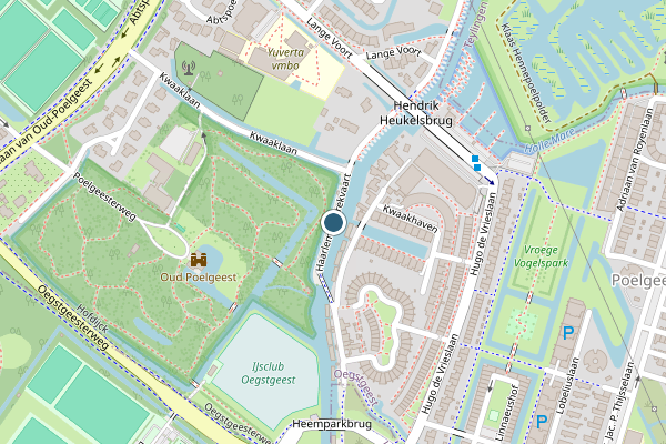 Politie-melding op Oegstgeest op 25 juli, kaart-overzicht