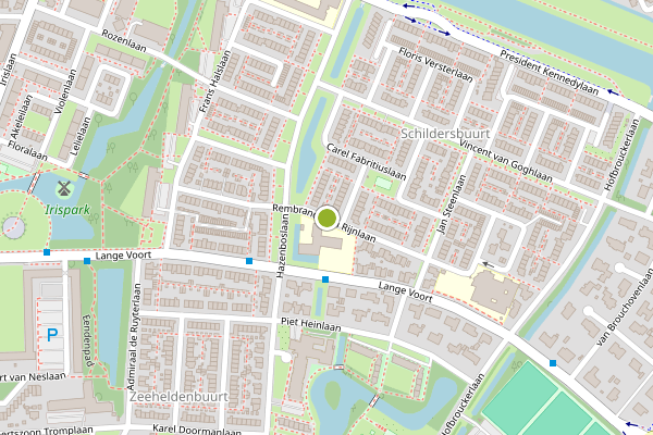 Ambulance-melding op Rembrandt van Rijnlaan, Oegstgeest op 25 juli, kaart-overzicht