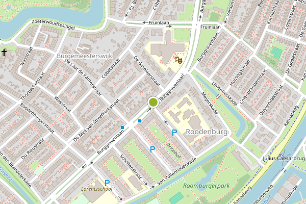 Ambulance-melding op Burggravenlaan, Leiden op 25 juli, kaart-overzicht