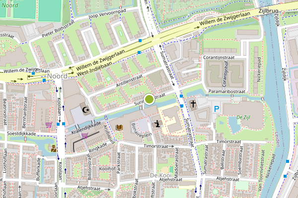 Ambulance-melding op Surinamestraat, Leiden op 25 juli, kaart-overzicht