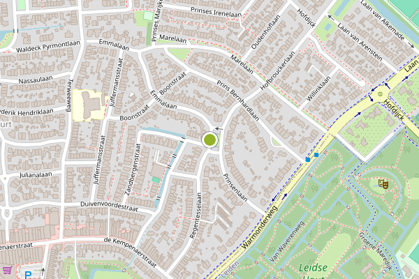 Ambulance-melding op Emmaplein, Oegstgeest op 26 juli, kaart-overzicht