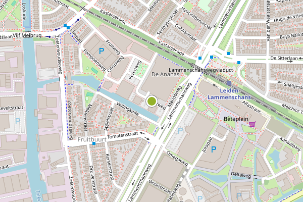 Ambulance-melding op Perzikweg, Leiden op 26 juli, kaart-overzicht