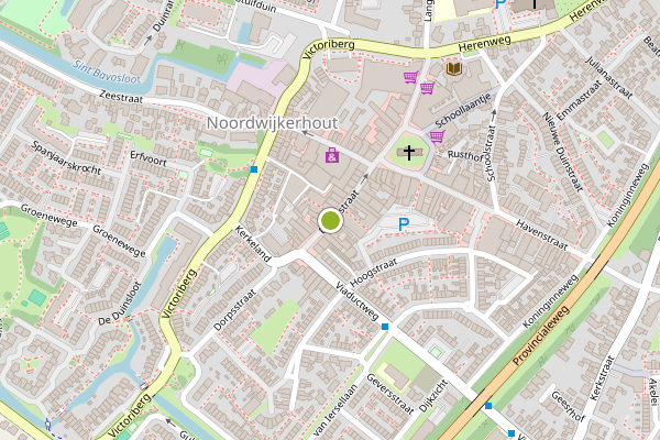 Ambulance-melding op Dorpsstraat, Noordwijkerhout op 26 juli, kaart-overzicht