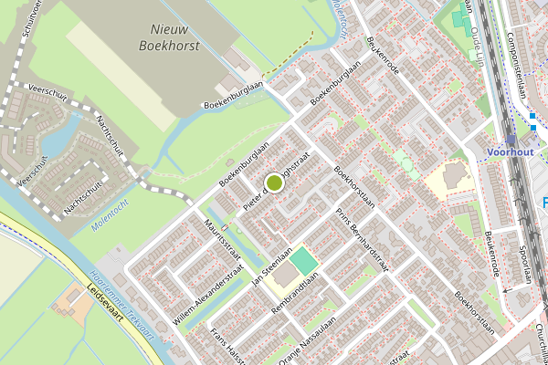 Ambulance-melding op Pieter de Hooghstraat, Voorhout op 27 juli, kaart-overzicht