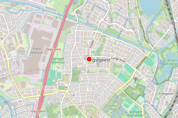 Brandweer-melding op Oegstgeest op 27 juli, kaart-overzicht