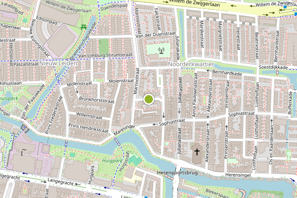 Ambulance-melding op Louise de Colignystraat, Leiden op 27 juli, kaart-overzicht