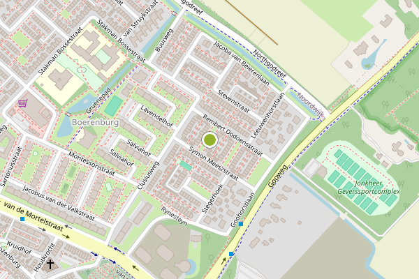Ambulance-melding op Groeneveld, Noordwijk op 27 juli, kaart-overzicht