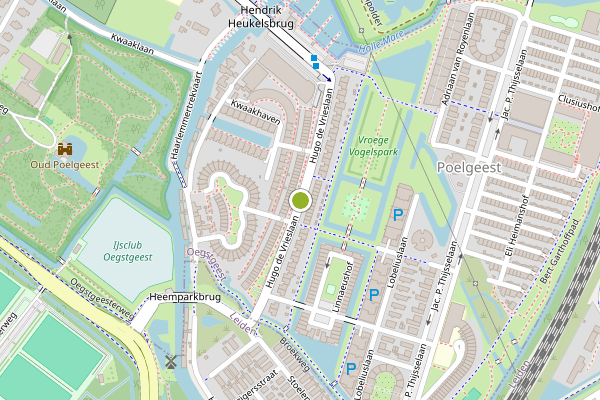 Ambulance-melding op Hugo de Vrieslaan, Oegstgeest op 27 juli, kaart-overzicht