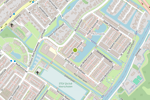 Ambulance-melding op Thea Beckmanstraat, Voorschoten op 28 juli, kaart-overzicht