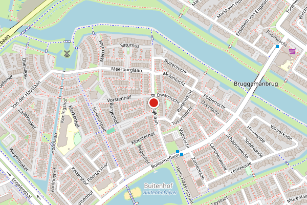 Brandweer-melding op Buitendijklaan, Leiderdorp op 29 juli, kaart-overzicht