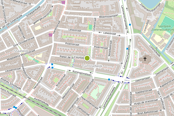 Ambulance-melding op Pieter de la Courtstraat, Leiden op 29 juli, kaart-overzicht