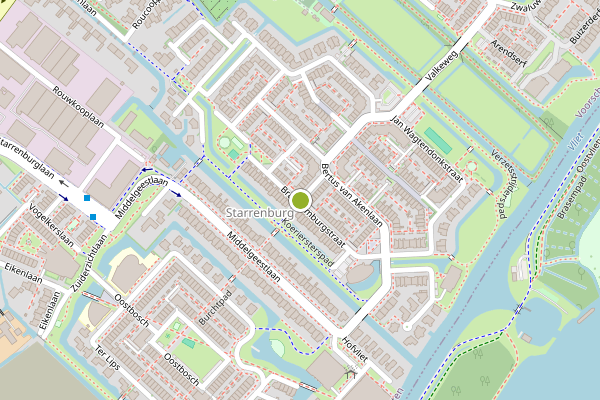 Ambulance-melding op Bram Limburgstraat, Voorschoten op 30 juli, kaart-overzicht