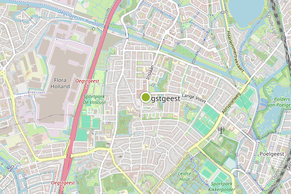 Ambulance-melding op Biljartcentrum, Oegstgeest op 30 juli, kaart-overzicht