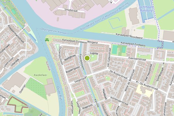 Ambulance-melding op Lupine, Rijnsburg op 30 juli, kaart-overzicht