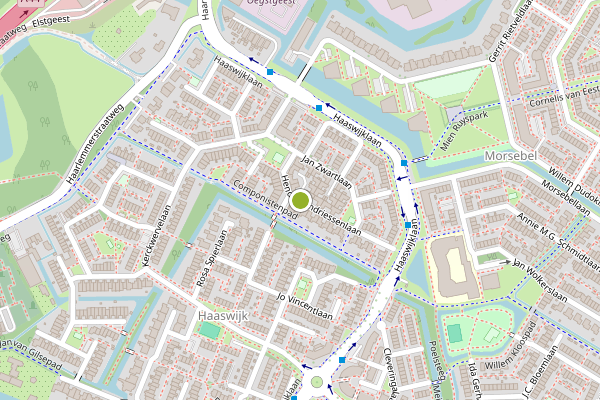 Ambulance-melding op Hendrik Andriessenlaan, Oegstgeest op 30 juli, kaart-overzicht