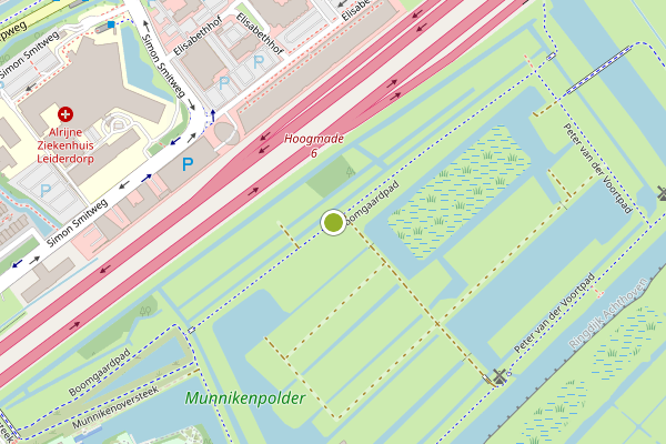 Ambulance-melding op Boomgaardpad, Leiderdorp op 30 juli, kaart-overzicht