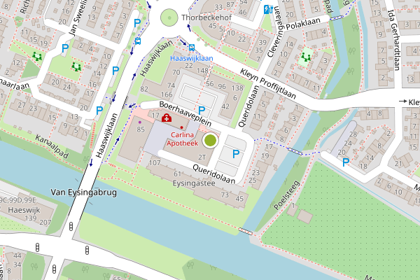 Ambulance-melding op Boerhaaveplein, Oegstgeest op 30 juli, kaart-overzicht