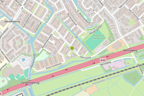 Ambulance-melding op Vijfmeiweg, Sassenheim op 30 juli, kaart-overzicht