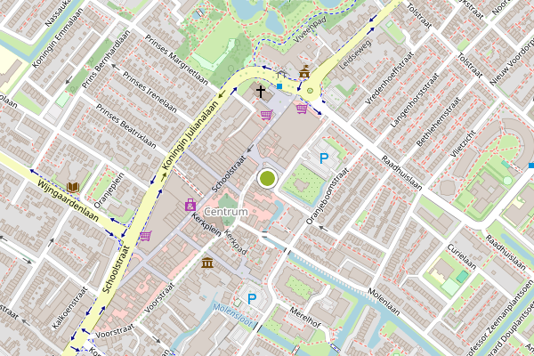 Ambulance-melding op Treubplein, Voorschoten op 31 juli, kaart-overzicht