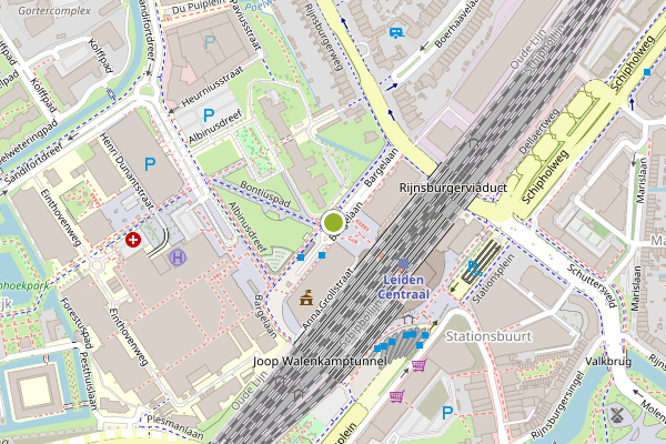 Ambulance-melding op Bargelaan, Leiden op 31 juli, kaart-overzicht