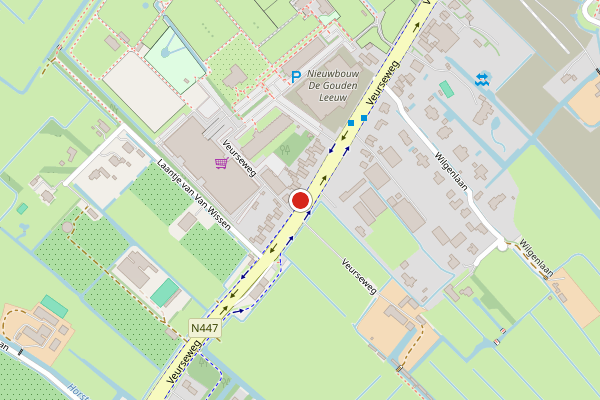 Brandweer-melding op Veurseweg, Voorschoten op 31 juli, kaart-overzicht