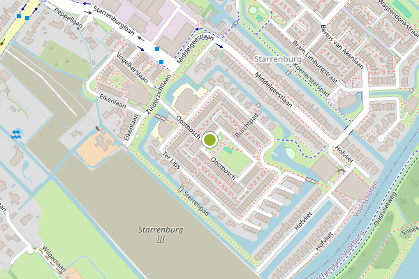 Ambulance-melding op Oostbosch, Voorschoten op 31 juli, kaart-overzicht