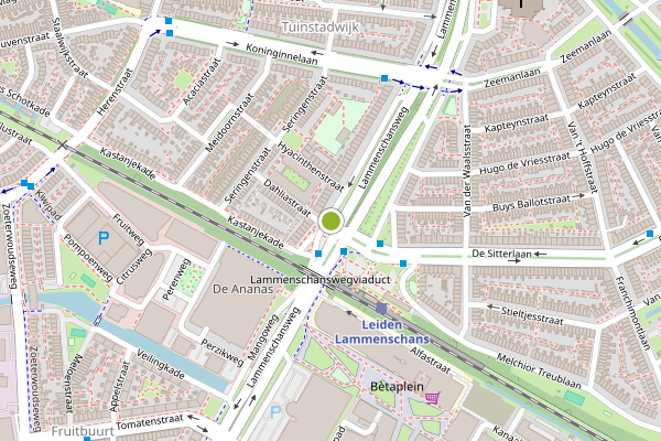 Ambulance-melding op Lammenschansweg, Leiden op 1 augustus, kaart-overzicht
