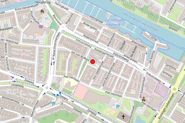 Brandweer-melding op Jan van Brakelstraat, Katwijk op 1 augustus, kaart-overzicht