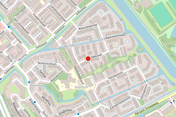 Brandweer-melding op Kalmoeskreek, Leiderdorp op 1 augustus, kaart-overzicht
