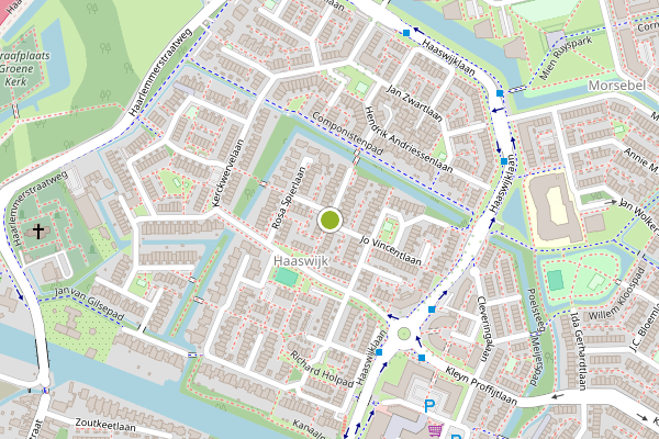 Ambulance-melding op Phia Berghoutlaan, Oegstgeest op 1 augustus, kaart-overzicht