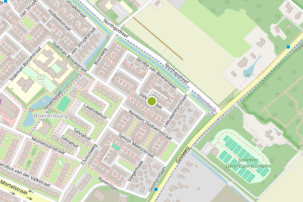 Ambulance-melding op Stevenstraat, Noordwijk op 1 augustus, kaart-overzicht