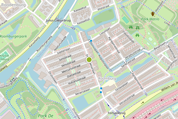 Ambulance-melding op Julius Caesarlaan, Leiden op 1 augustus, kaart-overzicht