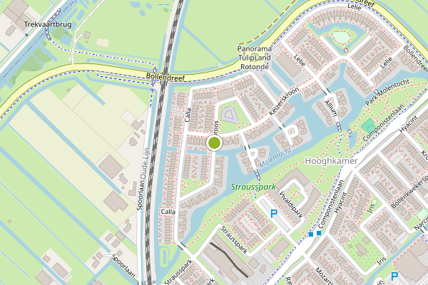 Ambulance-melding op Pioenroos, Voorhout op 1 augustus, kaart-overzicht