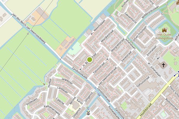 Ambulance-melding op H. Baderstraat, Sassenheim op 1 augustus, kaart-overzicht