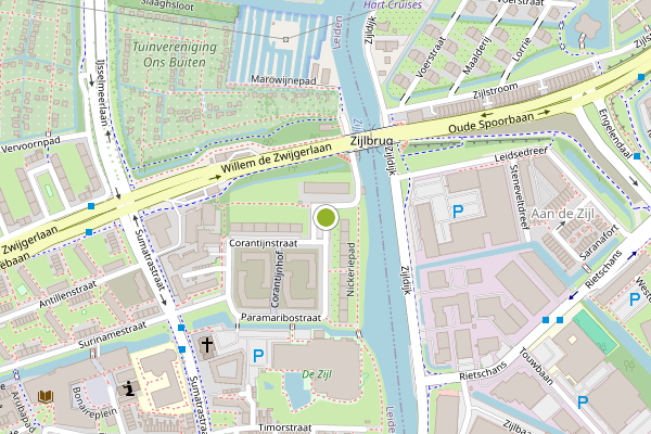 Ambulance-melding op Paramaribohof, Leiden op 1 augustus, kaart-overzicht