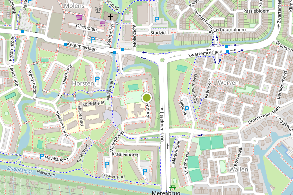 Ambulance-melding op Milanenhorst, Leiden op 1 augustus, kaart-overzicht