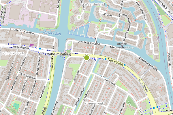 Ambulance-melding op Hoge Rijndijk, Leiden op 1 augustus, kaart-overzicht