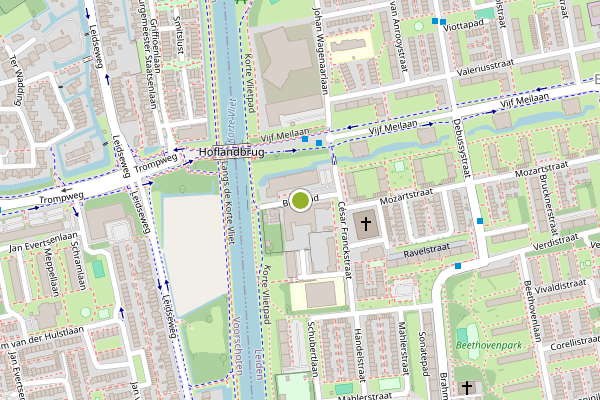 Ambulance-melding op Bizetpad, Leiden op 2 augustus, kaart-overzicht