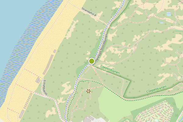Ambulance-melding op Rijwielpad Noordduinen, Katwijk op 2 augustus, kaart-overzicht