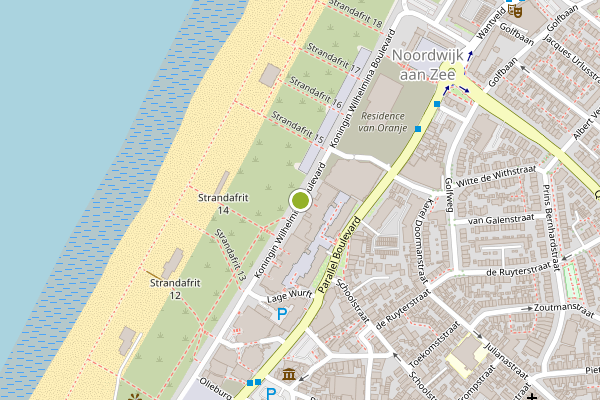 Ambulance-melding op Koningin Wilhelmina Boulevard, Noordwijk op 2 augustus, kaart-overzicht