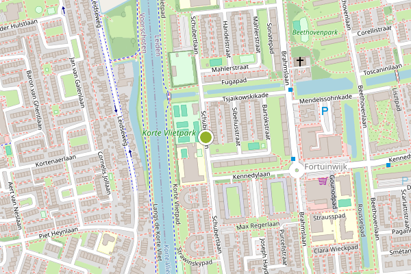 Ambulance-melding op Schubertlaan, Leiden op 2 augustus, kaart-overzicht