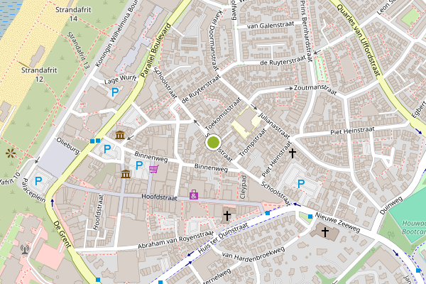 Ambulance-melding op Schoolstraat, Noordwijk op 2 augustus, kaart-overzicht